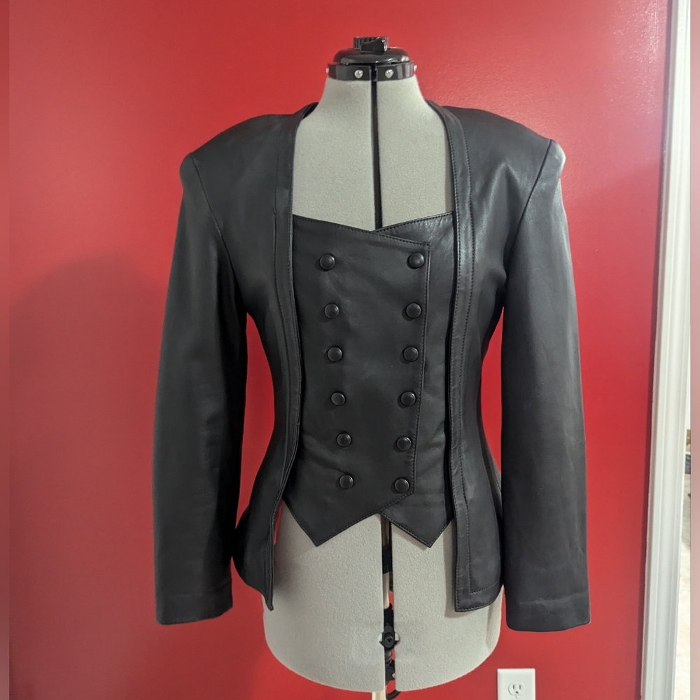 Vintage Saticci Collection Lamb Leather Military Jacket